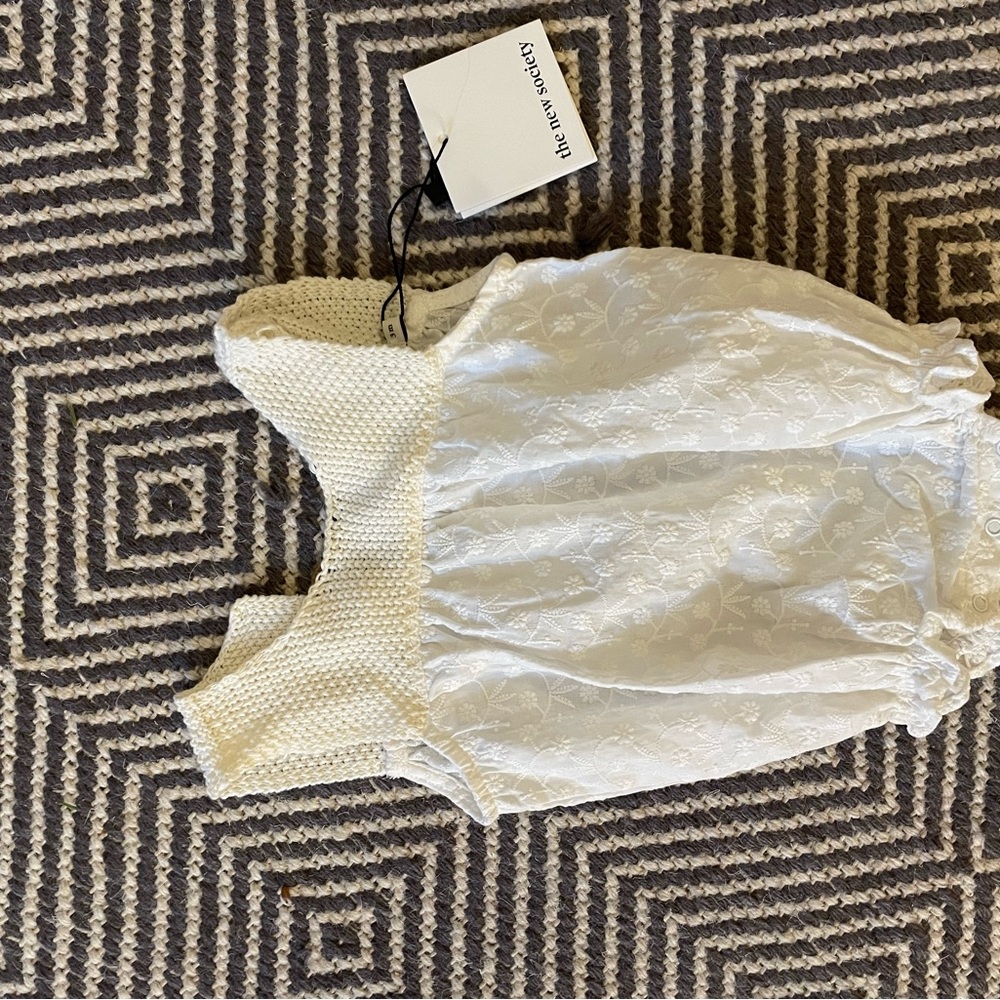 The New Society Ivory Textured Baby Dress
